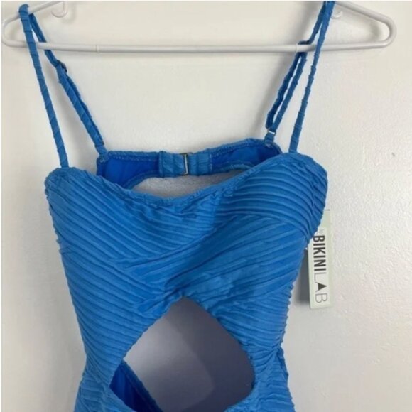 The Bikini Lab NWT Blue One Piece Cutout Bathing Suit - Picture 4 of 9